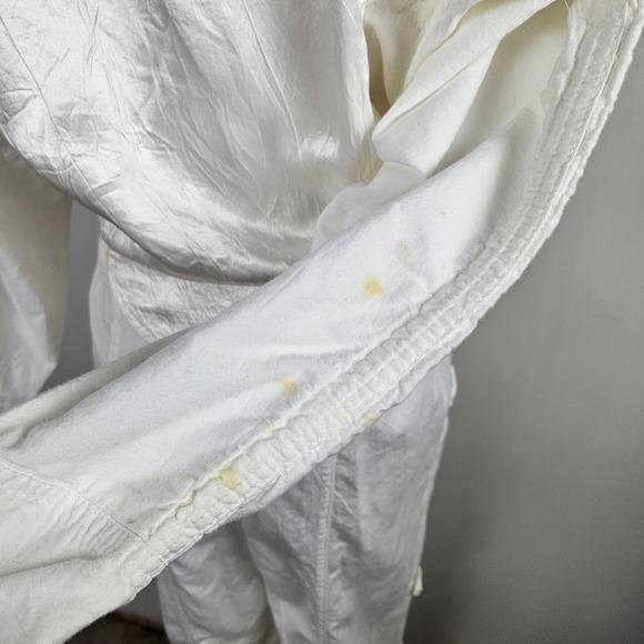 Vintage 80s Victor O'BADIDO'NC Jumpsuit S‎ Off White Cotton Satin Open Sides - Picture 5 of 16